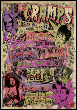 The Cramps, Posion Ivy, Lux Interior, Poster, Graphic Design, Poster for Sale, Rock n Roll, Blues, Rhythm'n Blues, Punk, Sophie Lo